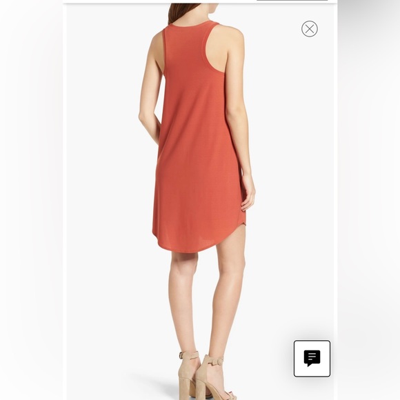 Leith Orange Tank Swing Dress Swoop Neck Sleeveless Women’s Small - Picture 2 of 9